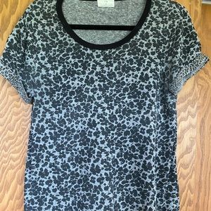 Anthropologie T Floral print with Rolled Cuff